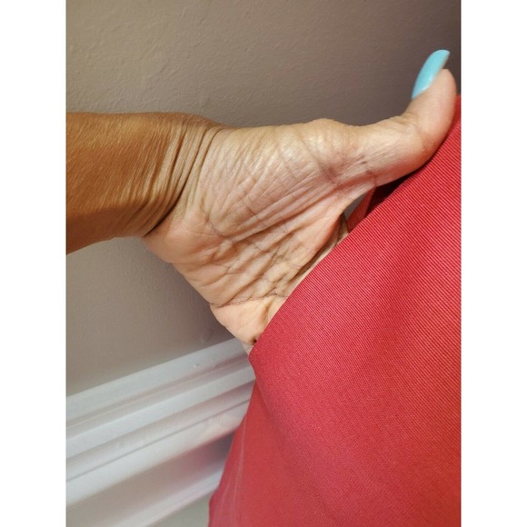 Talbots Women Solid Red Cotton Round Neck Sleeveless Knee Length Dress Size 14P - Picture 7 of 12